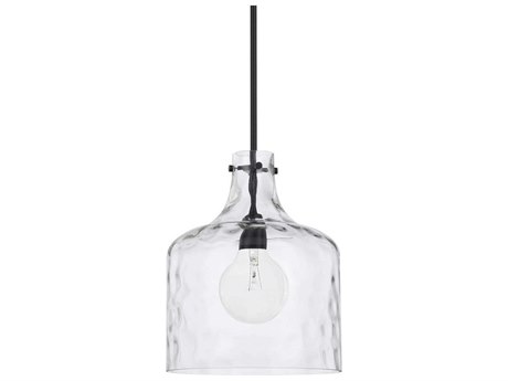 Capital Lighting Crawford 1-Light Matte Black Glass Mini Pendant