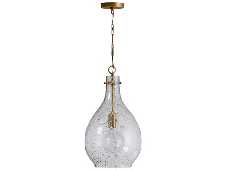 Capital Lighting 1-Light Patinaed Brass Glass Mini Pendant