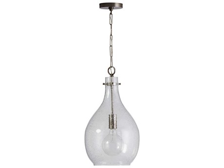 Capital Lighting 1-Light Brushed Pewter Glass Mini Pendant