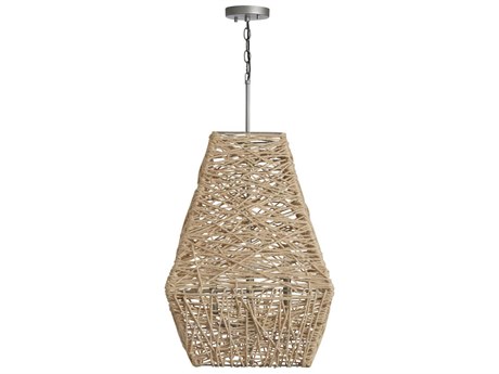 Capital Lighting 4-Light Natural Jute And Grey Pendant