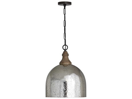 Capital Lighting 1-Light Grey Wash And Dark Pewter Dome Pendant