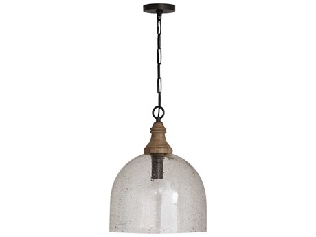 Capital Lighting 1-Light Grey Wash And Dark Pewter Dome Pendant