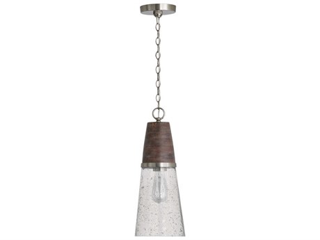 Capital Lighting Connor 1-Light Black Wash And Matte Nickel Glass Mini Pendant