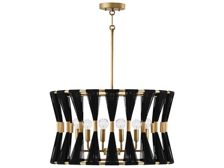 Capital Lighting Bianca 6-Light Black Rope Patinaed Brass Pendant