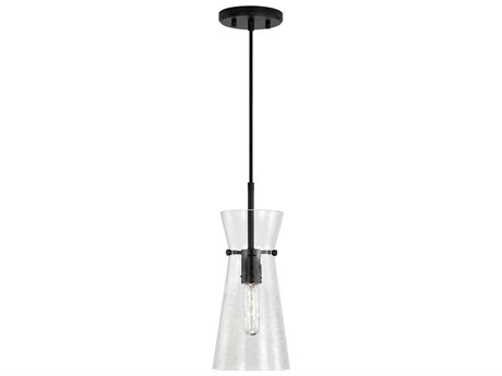 Capital Lighting Mila 1-Light Matte Black Glass Empire Mini Pendant