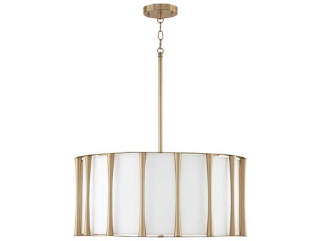 Capital Lighting Bodie 4-Light Matte Brass White Round Pendant