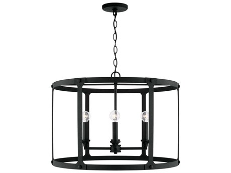 Capital Lighting Brennen 4-Light Black Iron Candelabra Drum Chandelier