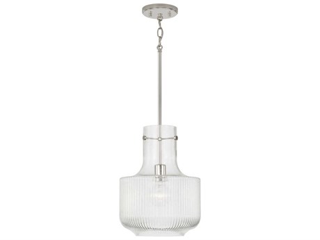 Capital Lighting Nyla 1-Light Polished Nickel Glass Mini Pendant