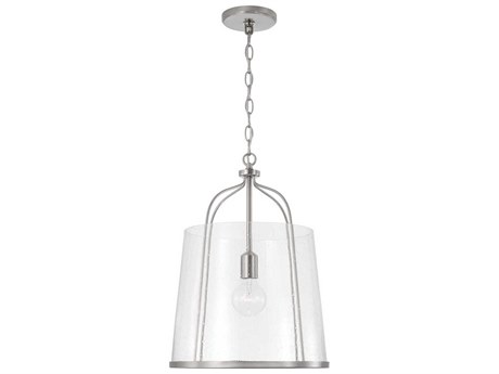 Capital Lighting Madison 1-Light Brushed Nickel Glass Empire Pendant