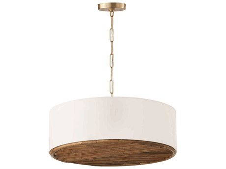 Capital Lighting Soleil 4-Light Matte Brass Brown Drum Pendant