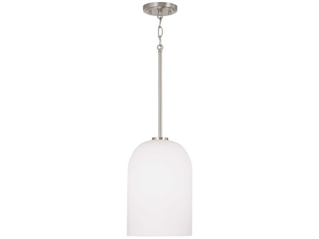 Capital Lighting Lawson 1-Light Brushed Nickel Glass Bell Mini Pendant