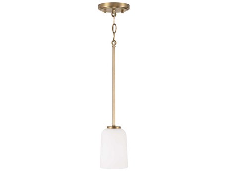 Capital Lighting Lawson 1-Light Aged Brass Glass Bell Mini Pendant