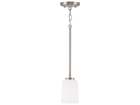 Capital Lighting Lawson 1-Light Brushed Nickel Glass Bell Mini Pendant