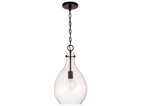 Capital Lighting Brentwood 1-Light Matte Black Glass Mini Pendant
