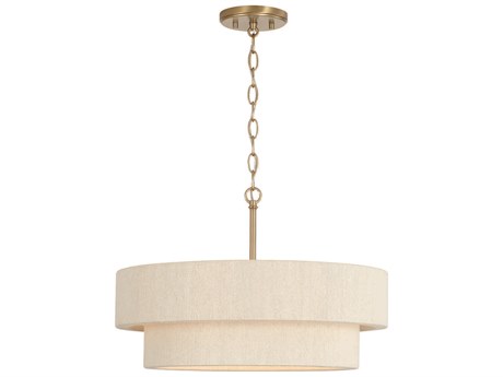 Capital Lighting Delaney 4-Light Matte Brass Drum Pendant