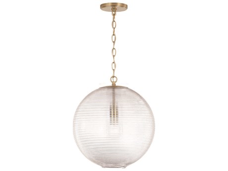 Capital Lighting Dolan 1-Light Matte Brass Glass Globe Pendant