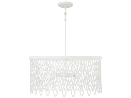 Capital Lighting Pheobe 4-Light Matte White Drum Pendant