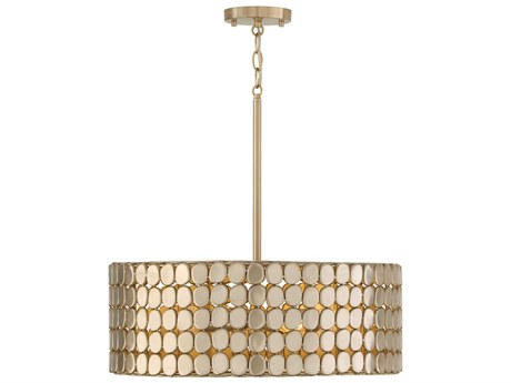Capital Lighting Eliana 4-Light Champagne Brass Drum Pendant
