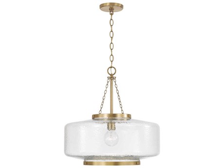 Capital Lighting Landon 1-Light Aged Brass Drum Pendant