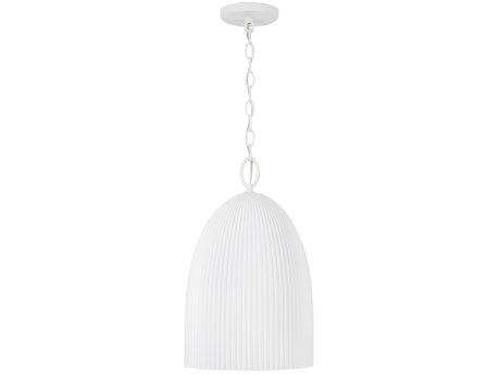 Capital Lighting Mallory 1-Light Ceramic White Dome Mini Pendant