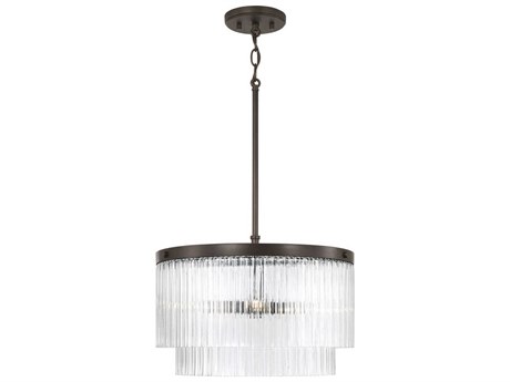 Capital Lighting Vaughn 3-Light Oil Rubbed Bronze Drum Tiered Pendant