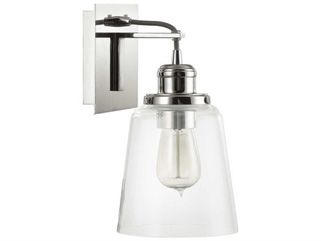 Capital Lighting 1-Light Polished Nickel Glass Wall Sconce