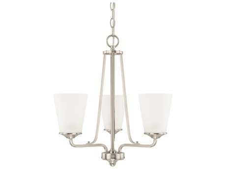 Capital Lighting Braylon 3-Light Brushed Nickel Glass Bell Chandelier