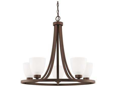 Capital Lighting Jameson 5-Light Bronze Glass Bell Chandelier