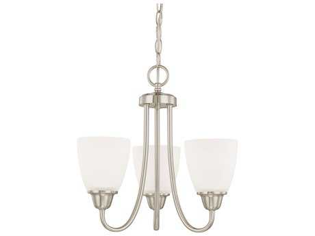 Capital Lighting Trenton 3-Light Brushed Nickel Glass Bell Chandelier
