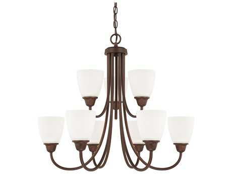 Capital Lighting Trenton 9-Light Bronze Glass Bell Chandelier