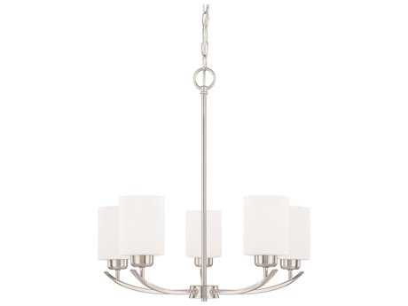 Capital Lighting Dixon 5-Light Brushed Nickel Glass Cylinder Chandelier