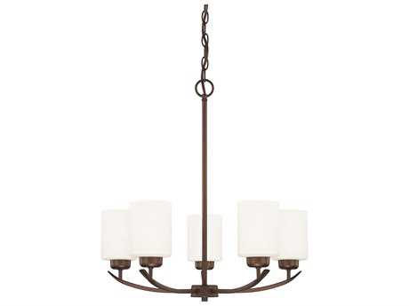 Capital Lighting Dixon 5-Light Bronze Glass Cylinder Chandelier