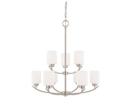 Capital Lighting Dixon 9-Light Brushed Nickel Glass Cylinder Chandelier