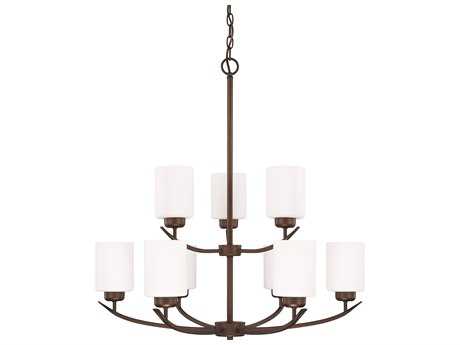 Capital Lighting Dixon 9-Light Bronze Glass Cylinder Chandelier