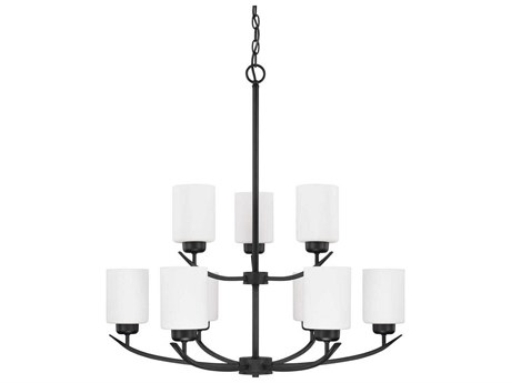 Capital Lighting Dixon 9-Light Matte Black Glass Chandelier