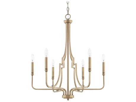 Capital Lighting Dawson 6-Light Aged Brass Candelabra Chandelier