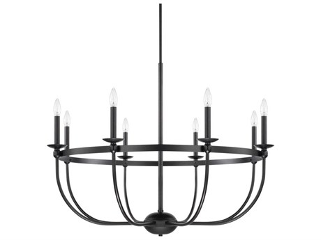 Capital Lighting Rylann 8-Light Matte Black Candelabra Chandelier