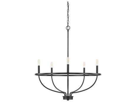 Capital Lighting Greyson 5-Light Matte Black Candelabra Chandelier