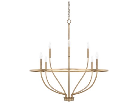Capital Lighting Greyson 8-Light Aged Brass Candelabra Chandelier