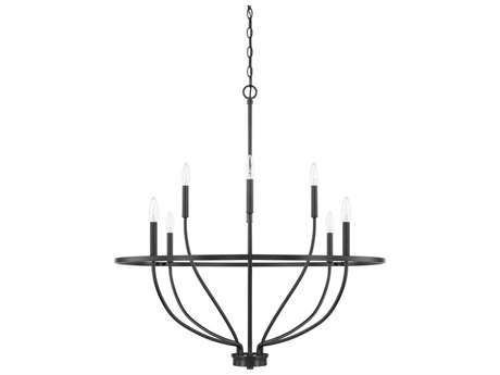 Capital Lighting Greyson 8-Light Matte Black Candelabra Chandelier