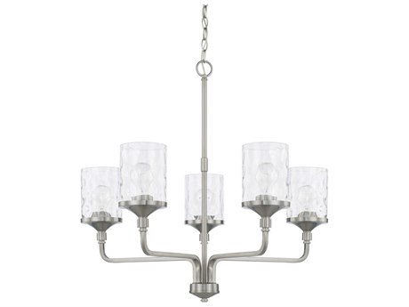 Capital Lighting Colton 5-Light Brushed Nickel Glass Cylinder Chandelier