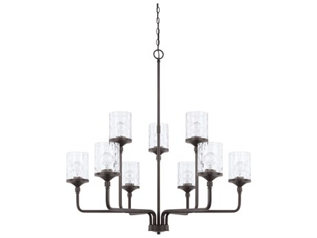 Capital Lighting Colton 9-Light Bronze Glass Cylinder Chandelier