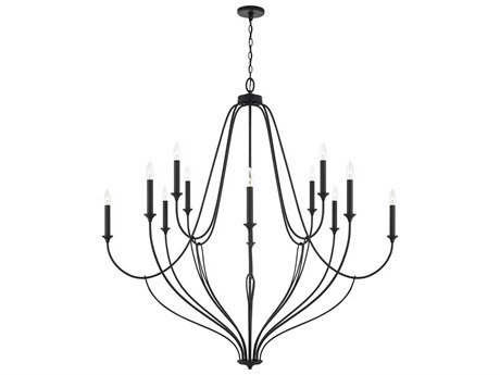 Capital Lighting Bentley 12-Light Black Iron Candelabra Chandelier