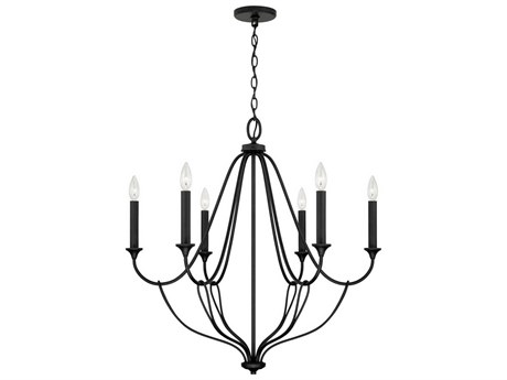 Capital Lighting Bentley 6-Light Black Iron Candelabra Chandelier