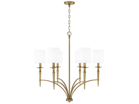 Capital Lighting Abbie 6-Light Aged Brass Candelabra Cylinder Chandelier