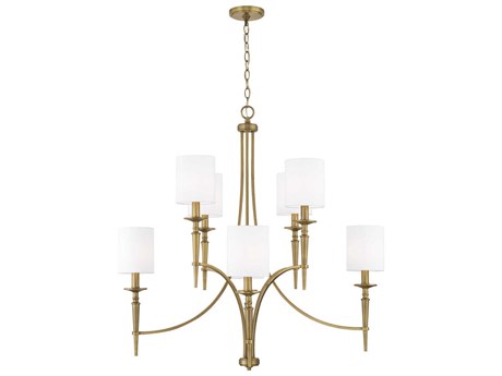 Capital Lighting Abbie 8-Light Aged Brass Candelabra Cylinder Chandelier