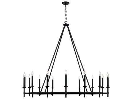 Capital Lighting Ogden 16-Light6-Light Brushed Black Iron Candelabra Round Chandelier