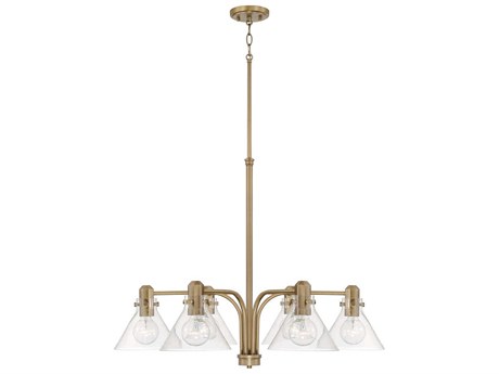 Capital Lighting Greer 6-Light Aged Brass Glass Chandelier