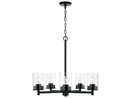 Capital Lighting Mason 5-Light Matte Black Glass Linear Chandelier