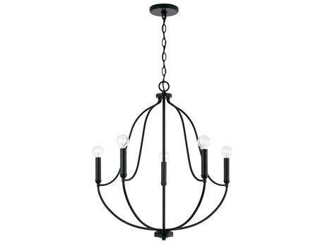 Capital Lighting Madison 5-Light Matte Black Candelabra Chandelier